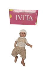 Boneca bebê silicone IVITA menino olhos azuis 19" realista caixa de roupas renascidas incluída comprar usado  Enviando para Brazil