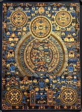 Grande Raro Pintado a Mano Tibetano Pancha Buda Mandala Thangka Pintura Yoga Arte segunda mano  Embacar hacia Mexico