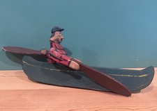ARTE POPULAR VINTAGE ESCULPIDA À MÃO CANOA DE MADEIRA HOMEM RODOPIANTE - ASSINADO 'Menor' comprar usado  Enviando para Brazil