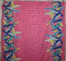 Tecido vintage anos 80 retrô rosa 2,4 jardas pintura spray grade borda comprar usado Tecido vintage anos 80 retrô rosa 2,4 jardas pintura spray grade borda comprar usado  Enviando para Brazil