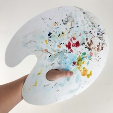 Grande Vintage Usado Artista Paleta Pintor Pintura a Óleo Decoração de Parede Plástico Branco comprar usado  Enviando para Brazil