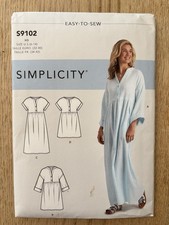 Simplicity s9102 caftan for sale  CHESTER