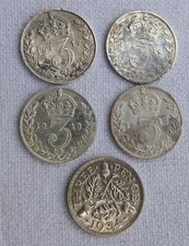 Five silver pence for sale  TWICKENHAM
