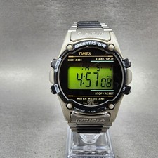 Timex Atlantis 100 relógio masculino 40mm digital prata tom preto redondo nova bateria C12 comprar usado  Enviando para Brazil