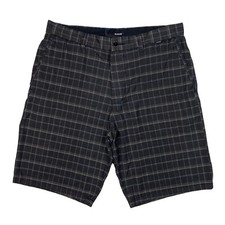 Bermuda Hurley masculina tamanho 32 preta xadrez elástica casual caminhada, usado comprar usado  Enviando para Brazil