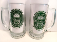 Caneca de cerveja vintage 2 Heineken Lager colecionável grande 8 x 4 12 oz. Raro em excelente estado usado comprar usado  Enviando para Brazil