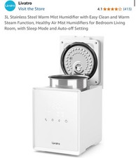 Umidificador de aço inoxidável Livatro, névoa quente 3L, modo de suspensão, desligamento automático comprar usado  Enviando para Brazil