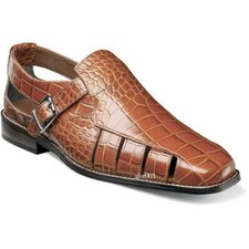 Sapatos masculinos de couro biqueira quadrada verão oco aconchegante retrô casual sandálias praia comprar usado  Enviando para Brazil