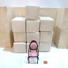 VENDA EM EXCESSO 10 POLTRONAS MINIATURA CASA DE BONECAS ACABAMENTO EM NOGUEIRA ESCURA E TECIDO ROSA comprar usado  Enviando para Brazil