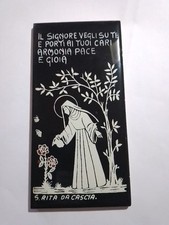 Usado, Icona Santa Rita Da Cascia Dipinta A Mano Piastrella Cm15 comprar usado  Enviando para Brazil