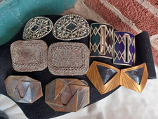 LOTE VINTAGE VITORIANO ART DÉCO CORTE AÇO ESMALTE SAPATO FEMININO FIVELA CLIPE comprar usado  Enviando para Brazil