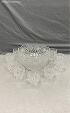 Usado, Conjunto de tigela perfurada de cristal com 9 xícaras comprar usado  Enviando para Brazil