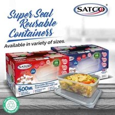 Recipientes de alimentos de plástico transparente Satco com tampas cofre para micro-ondas/freezer. comprar usado  Enviando para Brazil