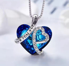 Crystal heart 925 for sale  DAGENHAM