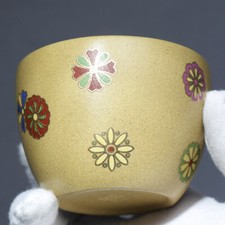 Copo de flores grupo argila seção ouro 3,1" porcelana Yixing Zisha cerâmica mina comprar usado  Enviando para Brazil