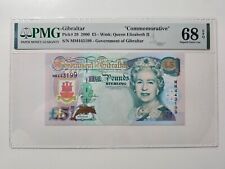 Gibraltar, 5 Libras, Comemorativo 2000 Millennium, PMG68EPQ, PONTUAÇÃO MÁXIMA, Rainha~~ comprar usado  Enviando para Brazil