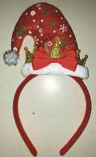 meninas NOVA FAIXA DE CABEÇA DE NATAL CHAPÉU DE PAPAI NOEL OURO TIARA ARCO VERMELHO tamanho único serve para a maioria @@ comprar usado  Enviando para Brazil