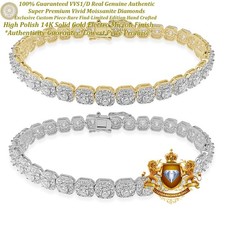 Usado, VVS1/D 6,22 Cwt. Pulseira de corrente de elos de tênis cubo quadrado flor moissanita 6 mm comprar usado  Enviando para Brazil