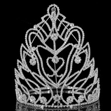 Coroa de tiara de formatura 20 cm de altura grande queen cristal casamento noiva rainha concurso, usado comprar usado  Enviando para Brazil