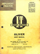 Oliver shop manual for sale  USA