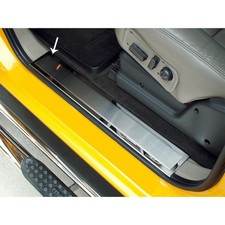 Kit de acabamento de soleira de porta frontal de aço inoxidável polido com inserção escovada para 03-07 Hummer H2, usado comprar usado  Enviando para Brazil