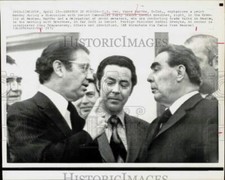 1973 Press Photo Senador Vance Hartke e Leonid Brezhnev conversa em Moscou., usado comprar usado  Enviando para Brazil