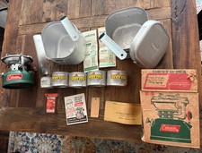 Lote Antigo NÃO TESTADO - 1968 Fogão Coleman 502-700, 2 Panelas/Panelas 6”, Caixa, Sternos, etc. comprar usado Lote Antigo NÃO TESTADO - 1968 Fogão Coleman 502-700, 2 Panelas/Panelas 6”, Caixa, Sternos, etc. comprar usado  Enviando para Brazil
