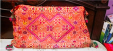 Travesseiro decorativo antigo Swat Valley seda pura bordado 2 lados grande raro comprar usado  Enviando para Brazil