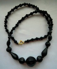Wunderschöne ALTE --Halskette- Glaskette-Trauerschmuck - Gablonz/Böhmen gebraucht kaufen  Bonn