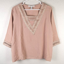 Blusa Forever 21 feminina XL nude bege bronzeado acabamento bordado gola V manga 3/4 comprar usado Blusa Forever 21 feminina XL nude bege bronzeado acabamento bordado gola V manga 3/4 comprar usado  Enviando para Brazil