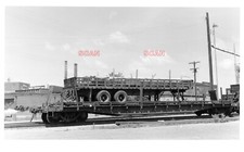 25BB599 RP BALTIMORE & OHIO RR FLATCAR 8733 SEMI REBOQUE LATERAL ESTACA KC MO 1955 comprar usado  Enviando para Brazil