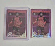 2025 TOPPS CHROME 2 cards lot UEFA JEREMIE FRIMPONG MARGENTA LAVA 70/75, 02/75 comprar usado  Enviando para Brazil