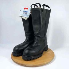 Botas de bombeiro Total Fire Group masculinas tamanho 7 M biqueira de aço couro preto Vibram comprar usado  Enviando para Brazil