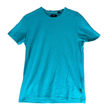 Camiseta Hugo Boss masculina tamanho S turquesa sólida grampo longo algodão gola redonda comprar usado  Enviando para Brazil