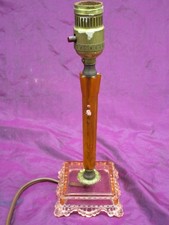 Lâmpada boudoir antiga rosa depressão e caramelo baquelite castiçal 11", usado comprar usado  Enviando para Brazil