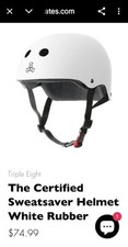 Usado, Capacete protetor de suor Triple Eight certificado em borracha branca (pequeno-médio) comprar usado  Enviando para Brazil