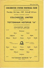 Colchester united tottenham for sale  LONDON
