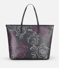 Bolsa jeans Armani rosa floral esboço zíper bolsa tote preta grande bolsa de transporte comprar usado  Enviando para Brazil