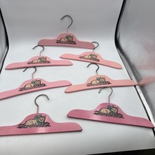 Lote de 7 cabides de madeira rosa vintage para crianças gato gatinho pintado 10” comprar usado  Enviando para Brazil