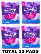 32 x SEMPRE DISCRETO PARA ALMOFADAS DE BEXIGA SENSÍVEIS 3 EM 1 EXTRA LONGO NOVO (4 x PK8), usado comprar usado  Enviando para Brazil