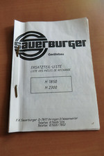 Ersatzteilliste sauerburger h� gebraucht kaufen  Könnern