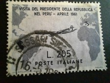 Francobollo visita presidente usato  Monte San Pietro