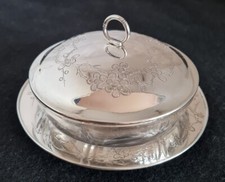 Frasco e tampa antigos chineses de vidro cortado para exportação. Gravado à mão.  comprar usado  Enviando para Brazil