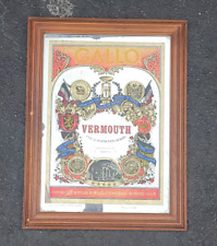 Placa espelhada de vermute Gallo publicidade emoldurada, bar ou caverna do homem em bom estado comprar usado  Enviando para Brazil