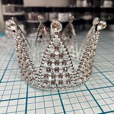 Usado, Mini coroa de tiara para recém-nascido - foto de bebê adereço cristal strass copo topper comprar usado  Enviando para Brazil
