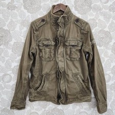 Jaqueta utilitária Abercrombie & Fitch masculina militar S zíper completo/botão caminhoneiro comprar usado  Enviando para Brazil