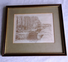 Framed canal picture for sale  WORCESTER