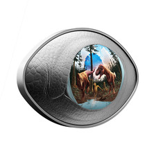 DINOSAUR EYE 2025 CANADÁ 1oz .9999 prata pura em forma oval moeda à prova $20 comprar usado  Enviando para Brazil