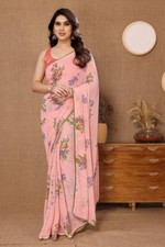 Usado, Sari Blusa Para Listo Vestir Self Diseño Bollywood Chifón, Mezcla de Seda comprar usado  Enviando para Brazil