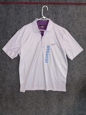Camisa polo masculina de golfe Greg Norman grande padrão ponto roxo branco nova jogar seco comprar usado  Enviando para Brazil